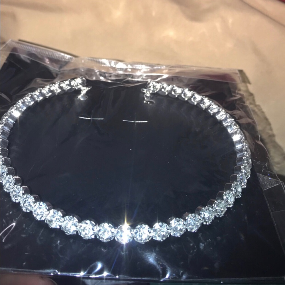 Stylish Crystal Tennis Rhinestone Choker Necklace